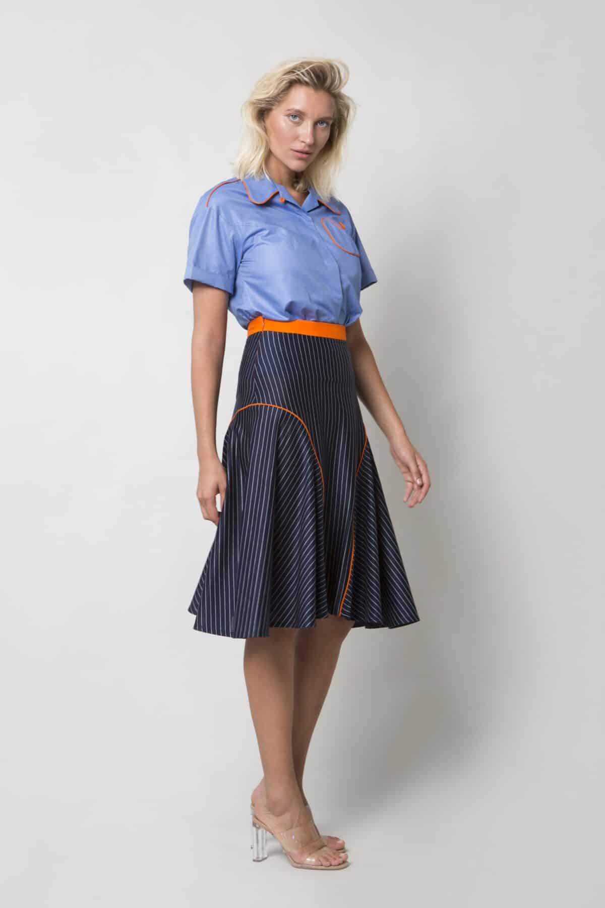 Stripes cotton skirt