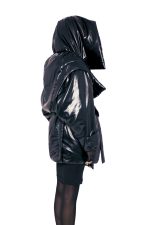 BLACK NYLON COAT - Image 4