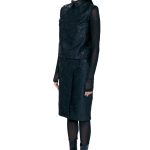 BLACK SILK BROCDE SKIRT