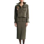 UTILITY MIDI SKIRT – OLIVE
