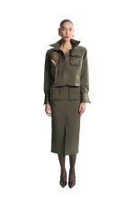 CROPPED JACKET – OLIVE - Image 2