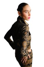 FLORAL BROCADE CROPPED JACKET