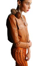 LEATHER CROPPED JACKET - Image 3