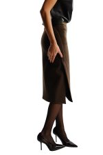 KHAKI WOOL MIDI SKIRT - Image 2