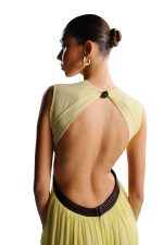 PALE YELLOW CHIFFON DRESS — view 2