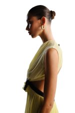 PALE YELLOW CHIFFON DRESS — view 3