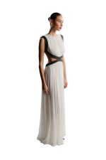 CHIFFON & LEATHER DRESS