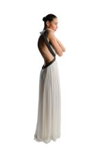 CHIFFON & LEATHER DRESS — view 2