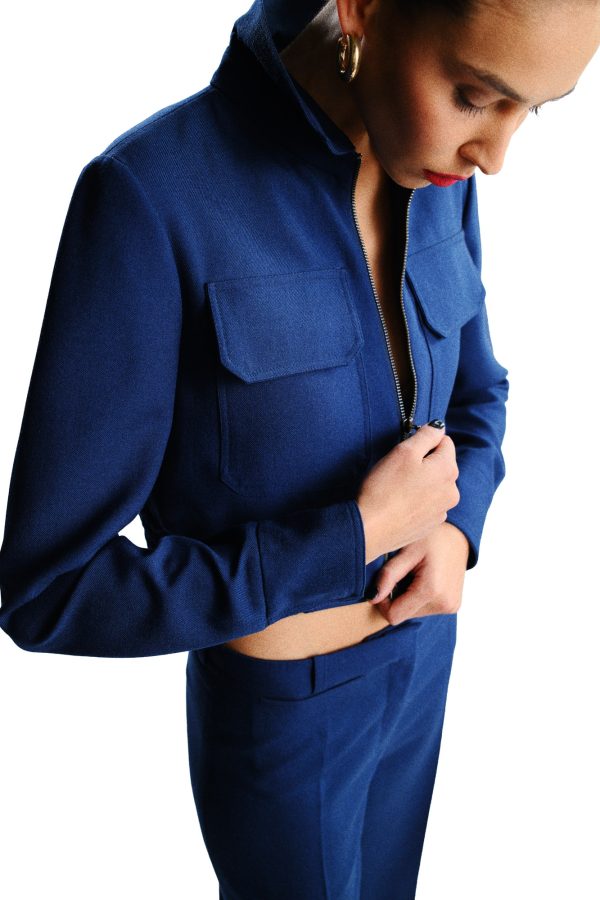 CROPPED JACKET BLUE